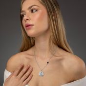Precious Spot Engraved Map Necklace with Nano Bible [Sterling Silver]