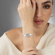 Bracciale con Mappa Silhouette Precious Spot con Catena Milanese [Argento 925]