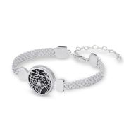 Erinnerungskreis Silhouette Armband mit Kartenanhänger [Sterlingsilber] 