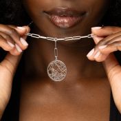 Precious Spot Map Link Chain Necklace [Sterling Silver]