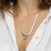 Precious Spot Map Necklace with Milanese Chain [Sterling Silver]