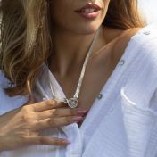 Precious Spot Map Necklace with Milanese Chain [Sterling Silver]