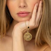 Beliebte Erinnerungen Kartenkette mit Nano-Bibel [750er Gold Vermeil]