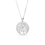 Talisa Map Necklace with Heart Diamond [Sterling Silver]