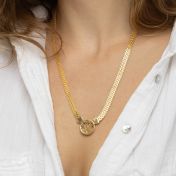 Bijzondere Vlek Kaart Ketting met Milanese Ketting [18K Goud Verguld]