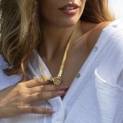 Precious Spot Map Necklace with Milanese Chain [18K Gold Vermeil]