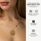 Beliebte Erinnerungen Kartenkette mit Nano-Bibel [750er Gold Vermeil]