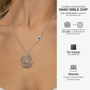 Beliebte Erinnerungen Kartenkette mit Nano-Bibel [Sterlingsilber]