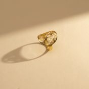 Erinnerungskreis Karten Ring [750er Gold Vermeil]