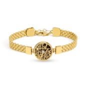 Erinnerungskreis Silhouette Armband mit Kartenanhänger  [750er vergoldet]
