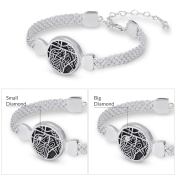 Bracciale con Mappa Silhouette Precious Spot con Catena Milanese [Argento 925]