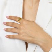 Precious Spot Silhouette Map Ring [18K Gold Plated]