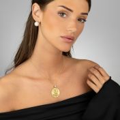 Precious Spot Engraved Map with Diamond [14 Karat Gold]