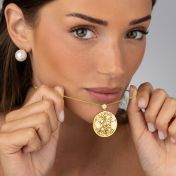 Precious Spot Engraved Map with Diamond [18K Gold Vermeil]