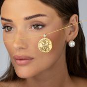 Precious Spot Engraved Map with Diamond [14 Karat Gold]