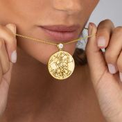 Precious Spot Engraved Map with Diamond [14 Karat Gold]