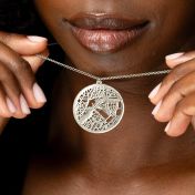 Herinneringen Cirkel Kaart Ketting [Sterling Zilver]