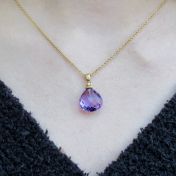 Amethyst Pendant Necklace [18K Gold]