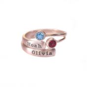 Rays of Light Name and Birthstone Rings [18K Rose Gold Plated]