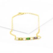 Personalized Birthstone Bracelet (Gold Plated) 