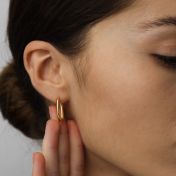 Bold Rectangle Hoop Earrings [18K Gold Plated]