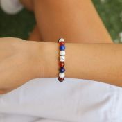 Classic Red White And Blue Women Bracelet [Sterling Silver]
