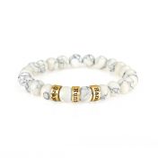 Howlite Women Name Bracelet [Gold Plated]