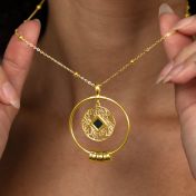 Wurzeln der Liebe Namenskette mit Nano-Bibel [750er Gold Vermeil] 