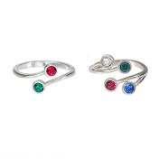 Roots Of Love Birthstone Ring Set - 6 Stones [Sterling Silver]