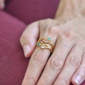 Roots Of Love Ring – 3 Stones [Gold Plated]