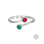 Roots Of Love Ring – 2 Birthstones [Sterling Silver]