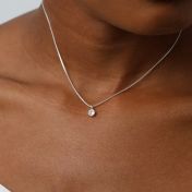 Enchanted Sparkle Necklace With A Diamond [Sterling Silver]