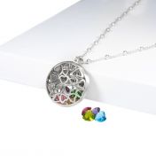 Mother's Circle Birthstone Necklace [Sterling Silver]