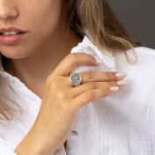 Lebende Karte Silhouette Siegel Ring [Sterlingsilber]