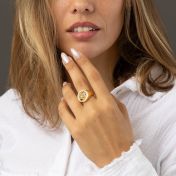 Levendige Kaart Zegel Ring [18K Goud Vermeil]