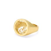 Lebende Karte Siegel Ring [750er Gold Vermeil]