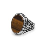 Royal Brown Tiger Eye Ring - Sterling Silver