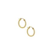 Small Beaded Hoop Earrings [18K Gold Plated]