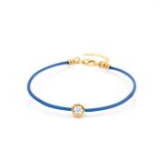Scarlet Diamond Bracelet - Blue Cord [18K Gold Vermeil]