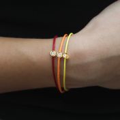 Scarlet Diamond Bracelet - Orange Cord [18K Gold Vermeil]