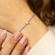Scarlet Diamond Bracelet - Purple Cord [14 Karat Gold]