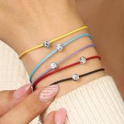 Scarlet Diamond Bracelet - Yellow Cord [Sterling Silver]