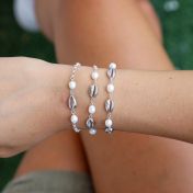 Bracelet De Perles Esprit De l'Océan - 3 Coquillages [Argent 925]