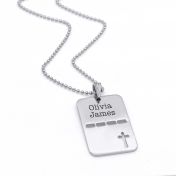 Personalisierte Kette mit Kreuz [Sterlingsilber]