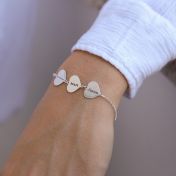 Set of Hearts Name Bracelet [Sterling Silver]