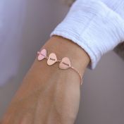 Set of Hearts Name Bracelet [18K Rose Gold Plated]