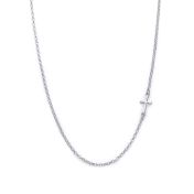 Sideways Cross Necklace [Sterling Silver]
