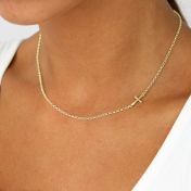 Sideways Cross Necklace [18K Gold Plated]