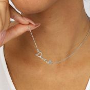 Talisa Italic Name Necklace With Crystal [Sterling Silver]