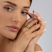 Amelia Diamond Ring with Nano Bible [18K Gold Plated]